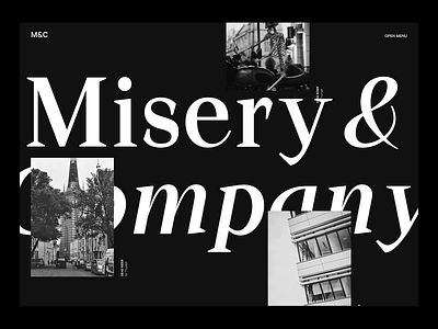 Misery&Co - Web & Animation Practice after effects animation black branding dark design header landing page minimal motion simple wave web website