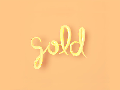 Gold 3d gold lettering logo script