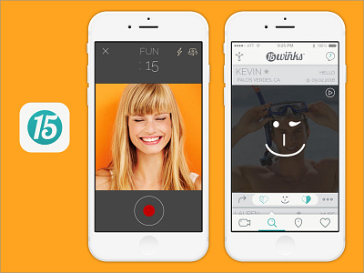 15 Winks 15winks app design app ui dating app fun interaction design mobile app modern ui video app winks xcubelabs