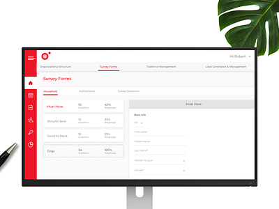 Survey Forms analytics dashboard design digital forms leads media red sales solution survey uiuxdesign user experience user interface webapp xcubelabs