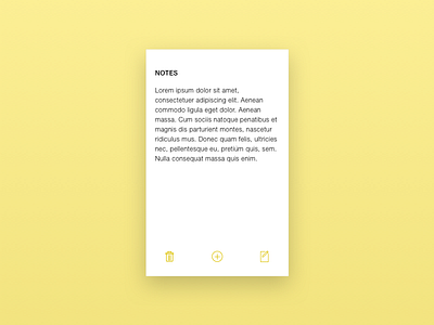 UX challenge - 65 Notes Widget