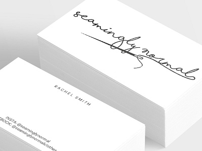 Seamingly Normal Business Cards branding logo