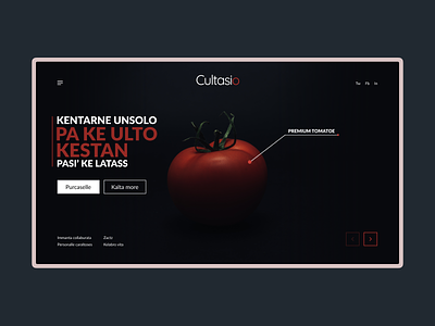 Premium food site. Tomato. dark dark background design food tomato ui ux vegan vegetable vegetarian web