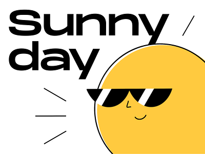 Sunny day 😎 black white illustration procreate sunny