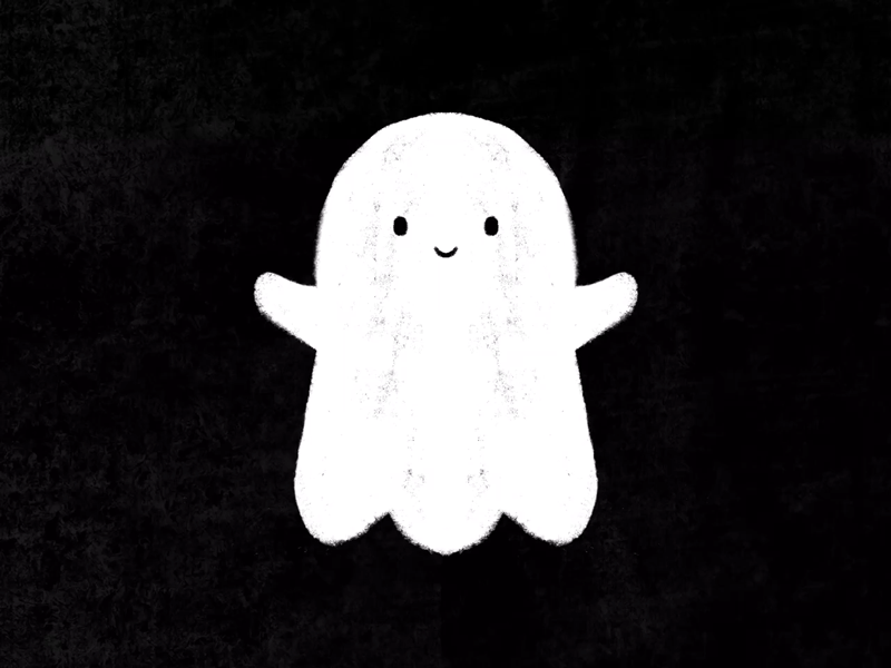 Boo! animation black white digital halloween procreate
