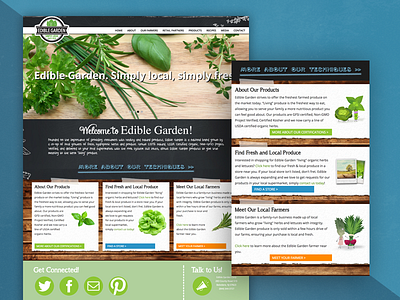Homepage design for Retail Produce Company chalk chalkboard listings paper recipes ux web website
