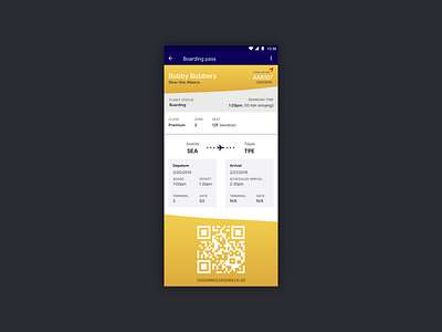 DailyUI 024 - Boarding Pass