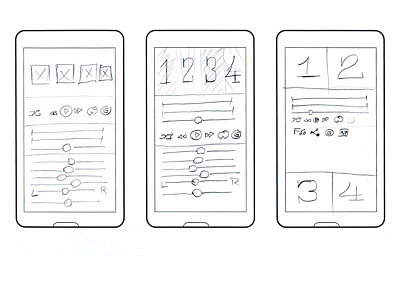 Music player sketches android balsamiq design interface material sketches ui user ux