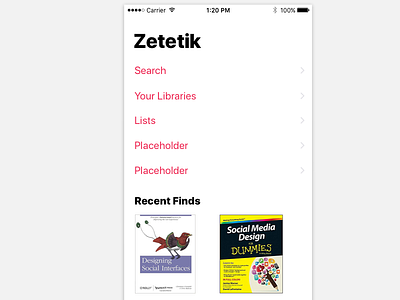 Library catalog app ios iphone ui ux