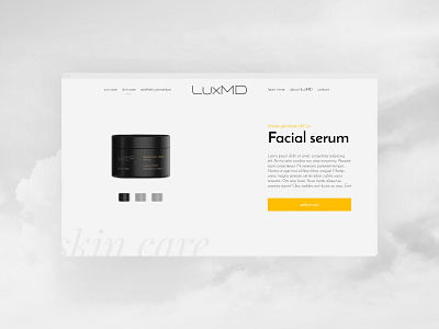 Skin care website UI concept black clean concept design flat interface simple typography ui ux web