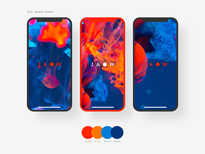 JAOW app splash screen adobexd app branding clean design flat icon identity interface ios iphone logo minimal mobile modern red type typography ui ux