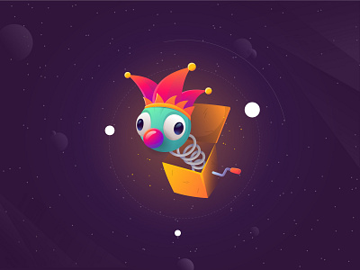 Jack in the box - April Fools adobe illustrator alien april april fools box casino design fools galaxy gambling illustration jack in the box joke planet space universe