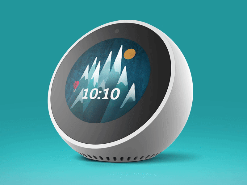 Echo Spot - Alps Clock Design clock illustration mountains snow software design ui design