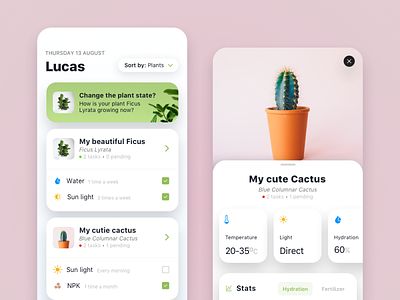 My Plants app design interaction design uidesign uiux userinterface uxdesign