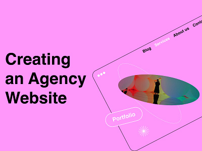 Blogpost cover: How to Create an Agency Website agency builder design graphic design illustration poster typography ui