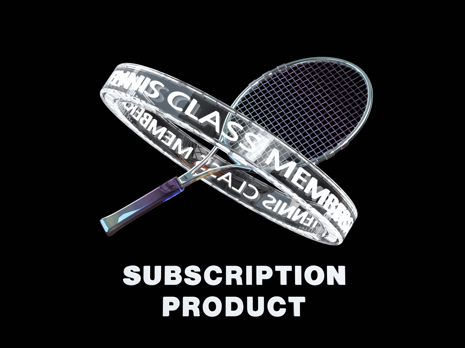 Subscription product animation UCRAFT 3d animation branding cinema cinema4d design glass graphic design logo motion graphics poster racket tennis typography