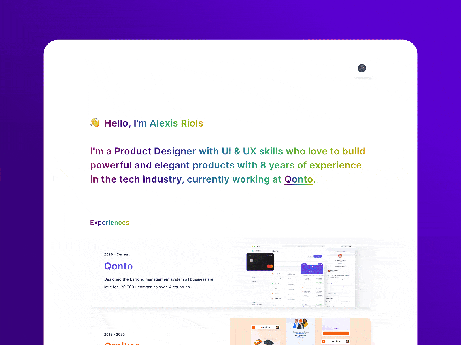Website 2021 🌈 figma gradient interface design landing portfolio product design rainbow ui ui design