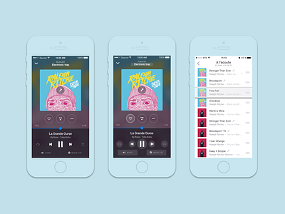 Deezer - Mobile Player (2016) app design ios mobile music app music player player streaming streaming app ui