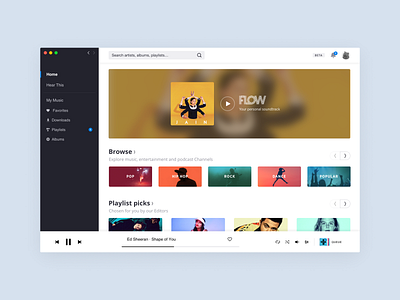 Deezer - Desktop App (2018) deezer desktop app interface design product design ui design
