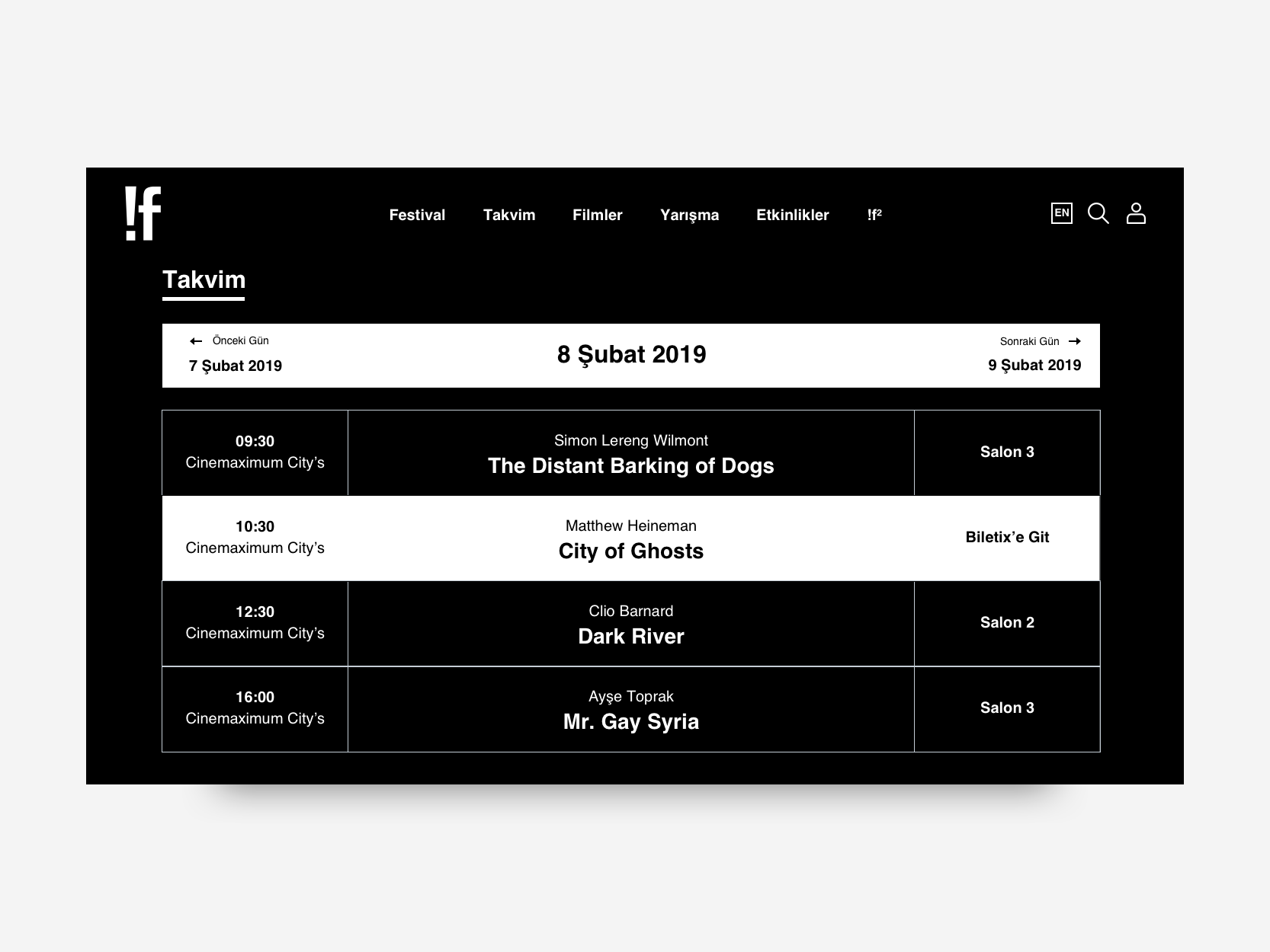 !f Istanbul Independent Film Festival Calendar Page by Cem İlhan on