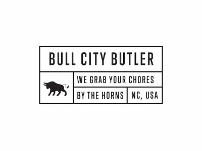 Bull City Butler Concept 1 branding bull butler city condensed logo minimal