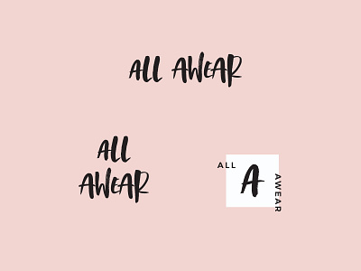 All Awear all all awear awear branding brush lettering hand lettering lettering logo minimal modern pink