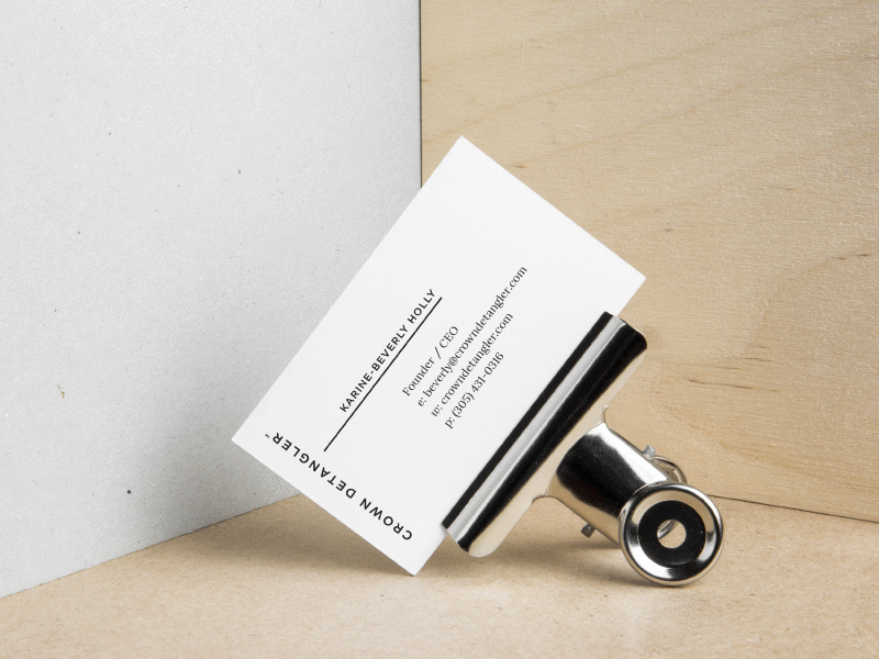 Crown Detangler™ business card design branding business business cards business card clean minimal modern