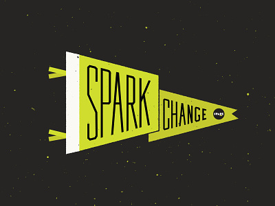 Spark Change // Pennant flag illustration pennant typography