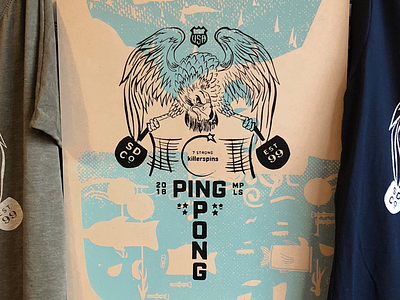 SDCO 2018 Ping Pong T-Shirt design eagle ping pong poster screen printing