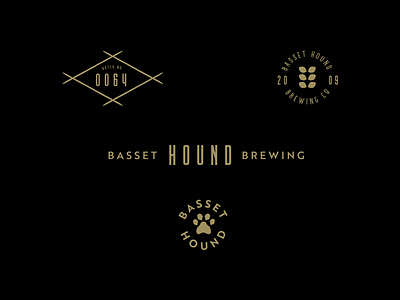 Basset Hound Brewing basset hounds beer branding brew brewery brewing dogs gold in memory stamp