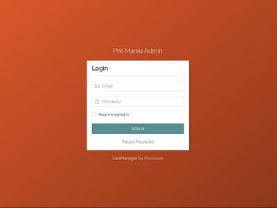 LaraManager - Login admin login