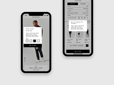 Aeance e-commerce app app black clean design dribbble e comerce fashion figma flat iphonex luxury luxury fashion minimal monospace sharp shopping app sport ui ux