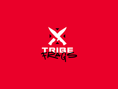 Tribe Frags logo branding design gaming graphic design gun logo red logo weapon youtube