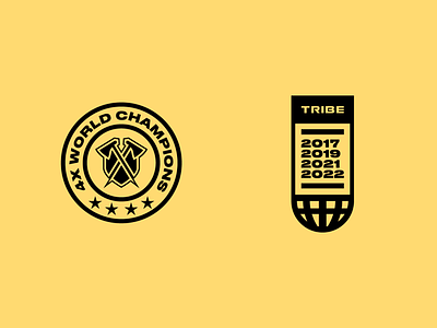 Tribe Gaming World Champions Badge badge illustrator seal stamp