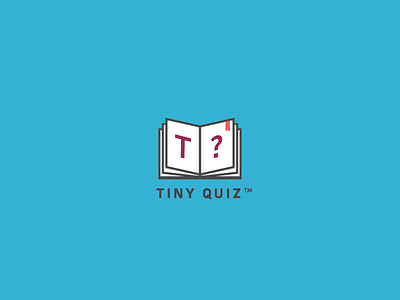 Tiny Quiz book clean flat logo minimal page quiz
