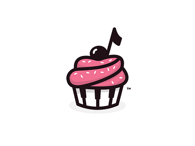 Musical Cupcake cupcake logo music piano pink sprinkles