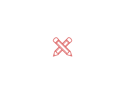 Curated Craft clean cross line logo minimal pencil