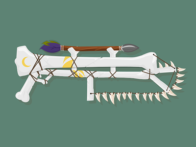 Caveman Lancer bones chainsaw epic armory epicarmory fiction gun illustrastion lancer science teeth weapon