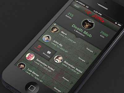 Dribble Debut game interface iphone list ui