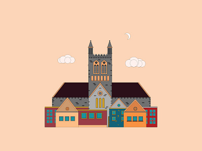 Cathedral Of The Holy Trinity Bermuda buildings cathedral flat icon icon design illustration