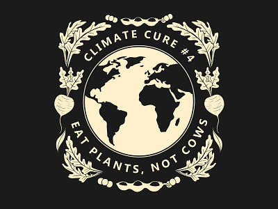 Climate Cure adobe illustrator climate change design eat plants global warming illustration tshirt tshirt design vegan veganism veggies
