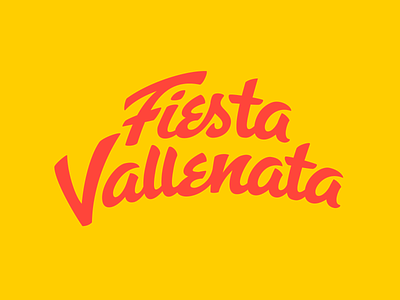 Fiesta Vallenata - Wordmark brush lettering brush script colombia colombian music flat flat design flat logo folklore logotype music retro traditional music valledupar vallenato vector wordmark wordmark logo