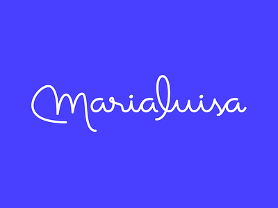 Marialuisa Logo bakery cable cakes feminine handwriten lettering logo monoline script signature spaghetti wordmark