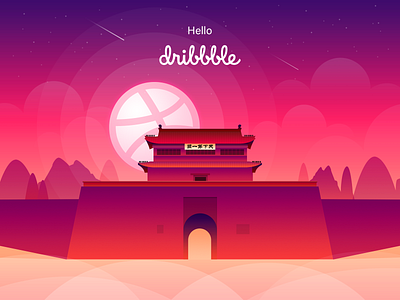 Hello Dribbble！ design illustration