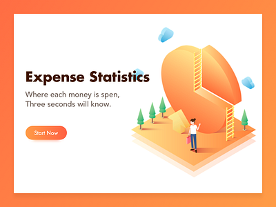 Expense Statistics 2.5d illustration