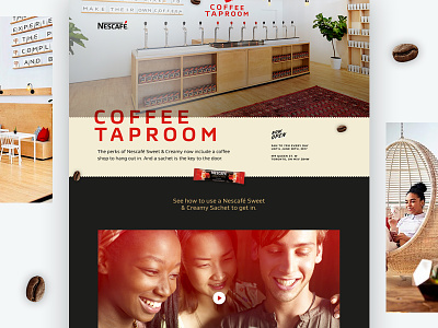 Nescafe Coffee Taproom — Landing Page coffee landing nescafe pop up