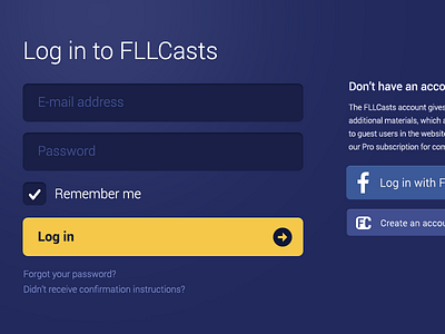 FLLCasts Login form login sign up ui user interface