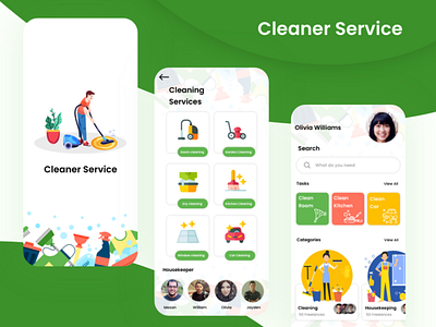 Cleaning Service animation app branding design icon illustration logo typography ui vector