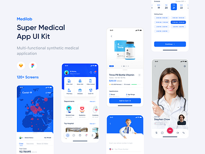 Medical App UI 3d animation app branding design graphic design icon illustration logo motion graphics ui ux vector