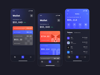 Crypto Wallet Concept - Dark Mode blockchain crypto dashboard defi design ui ux